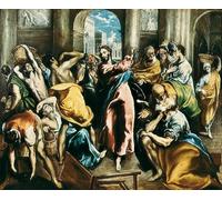 ARToPHIIU Stampe Quadri Poster su Tela Pittura Dipinto su Tela Classico Cristo scaccia i mercanti dal tempio di El Greco per la Decorazione Della Parete 60x90cm