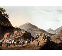 ARToPHIIU Stampe Quadri Poster su Tela Pittura Dipinto su Tela Classico Esodo sulle strade dei monti balcanici in Vedute nei domini ottomani di Mayer per la Decorazione Della Parete 60x90cm