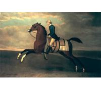 ARToPHIIU Stampe Quadri Poster su Tela Pittura Dipinto su Tela Classico il cacciatore che fa un salto in volo sopra un ruscello del famoso pittore per la Decorazione Della Parete 60x90cm