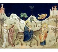 ARToPHIIU Stampe Quadri Poster su Tela Pittura Dipinto su Tela Classico la Fuga in Egitto di Giotto Di Bondone per la Decorazione Della Parete 60x90cm