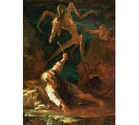 ARToPHIIU Stampe Quadri Poster su Tela Pittura Dipinto su Tela Classico le Tentazioni di Sant'Antonio di Salvator Rosa per la Decorazione Della Parete 60x90cm