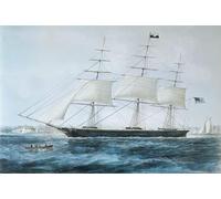 ARToPHIIU Stampe Quadri Poster su Tela Pittura Dipinto su Tela Classico L'usignolo del Clipper Ship a New York di Nathaniel Currier per la Decorazione Della Parete 60x90cm