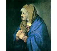 ARToPHIIU Stampe Quadri Poster su Tela Pittura Dipinto su Tela Classico Mater Dolorosa di Tiziano per la Decorazione Della Parete 60x90cm