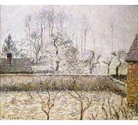 ARToPHIIU Stampe Quadri Poster su Tela Pittura Dipinto su Tela Classico Paesaggio con brina e nebbia Eragny di Camille Jacob Pissarro per la Decorazione Della Parete 60x90cm