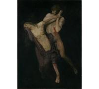 ARToPHIIU Stampe Quadri Poster su Tela Pittura Dipinto su Tela Classico Paolo e Francesca di Arnold Böcklin per la Decorazione Della Parete 60x90cm
