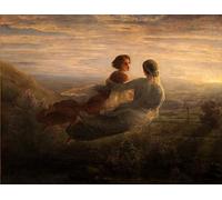 ARToPHIIU Stampe Quadri Poster su Tela Pittura Dipinto su Tela Classico Poesia anima il volo anima di Louis Janmot per la Decorazione Della Parete 60x90cm