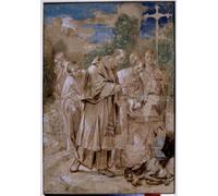 ARToPHIIU Stampe Quadri Poster su Tela Pittura Dipinto su Tela Classico San Carlo Borromeo battezza un bambino di Annibale Carracci per la Decorazione Della Parete 60x90cm