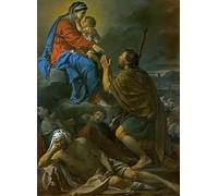 ARToPHIIU Stampe Quadri Poster su Tela Pittura Dipinto su Tela Classico San Rocco implora la Vergine Maria per la liberazione dalla peste di Jacques Louis David per la Decorazione Della Parete 60x90cm