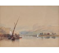 ARToPHIIU Stampe Quadri Poster su Tela Pittura Dipinto su Tela Classico Scena lacustre italiana di Miles Richardson per la Decorazione Della Parete 60x90cm
