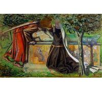 ARToPHIIU Stampe Quadri Poster su Tela Pittura Dipinto su Tela Classico Tomba di Artù di Dante Gabriel Charles Rossetti per la Decorazione Della Parete 60x90cm