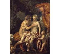 ARToPHIIU Stampe Quadri Poster su Tela Pittura Dipinto su Tela Classico Venere e Adone del Veronese per la Decorazione Della Parete 60x90cm