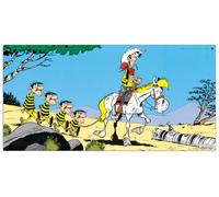 Artopweb Achde-Lucky Luke E Les Daltons Pannello Decorativo, Legno MDF, Multicolore, 50x25 Cm