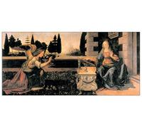 Artopweb EC15110 da Vinci Annunciazione Decorative Panel, Wood MDF, Multicolour, 100x46 Cm
