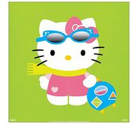 Artopweb EC19976 Sanrio Hello Kitty Green Decorative Panel, Wood MDF, Multicolour, 30x30 Cm