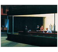 Artopweb EC40166 Pannello Decorativo, Hopper-Falchi della Notte, Legno, Multicolore, 80 x 1.8 x 60 cm