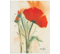 Artopweb Marthe-Mohnblumenstraua II Pannello Decorativo, Legno MDF, Multicolore, 30x40 Cm