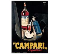 Artopweb Pannelli Decorativi Marcello Nizzoli Campari l'Aperitivo Quadro, Legno, Multicolore, 69x1.8x98 cm, 1822 unità