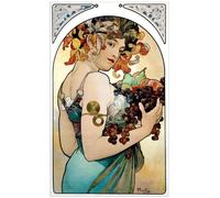 Artopweb Pannelli Decorativi Mucha Fruit Quadro, Legno, Multicolore, 60x1.8x98 cm, 2031 unità