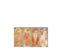 Artopweb Pannelli Decorativi Mucha Les Saisons 1900 Quadro, Legno, Multicolore, 120x1.8x69 cm