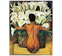 Artopweb Pannelli Decorativi Rivera Nude with Calla Lilies Quadro, Legno, Multicolore, 82x1.8x104 cm, 970 unità