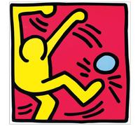 Artopweb TW15929 HARING Untitled 1988 Decorative Panel, Wood MDF, Multicolour, 40x40 Cm