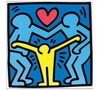 Artopweb TW15930 HARING Untitled 1989 Decorative Panel, Wood MDF, Multicolour, 40x40 Cm