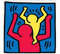 Artopweb TW15932 HARING Untitled, 1987 Decorative Panel, Wood MDF, Multicolour, 40x40 Cm