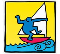 Artopweb TW15934 HARING Untitled, 1987 Decorative Panel, Wood MDF, Multicolour, 40x40 Cm