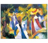Artopweb TW16543 MACKE Maedchen Unter Baeumen Decorative Panel, Wood MDF, Multicolour, 100x75 Cm