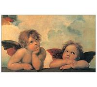 Artopweb TW17366 RAFFAELLO Madonna Sistina Detail Decorative Panel, Wood MDF, Multicolour, 100x61 Cm