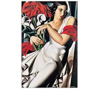 Artopweb TW19278 DE LEMPICKA Portrait De Madame P. Decorative Panel, Wood MDF, Multicolour, 86x131 Cm