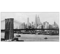 Artopweb TW21650 GENDREAU Manhattan Skyline And Brooklyn Bridge Decorative Panel, Wood MDF, Multicolour, 100x50 Cm