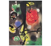 Artopweb TW22007 MIRÒ Woman And Birds At Night Decorative Panel, Wood MDF, Multicolour, 44x60 Cm