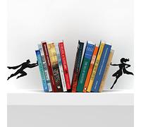 Artori Design Fermalibri per tenere libri, resistenti fermalibri in metallo nascosto, per mensole, fermalibri, contabili, per la casa, regalo decorativo (supergal+libro ed eroe)