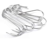 ARTOYS Gancio per macellaio, in acciaio inox 304, 20 pezzi (100 mm x 4 mm), gancio per macellaio, da cucina, con estremità per barbecue