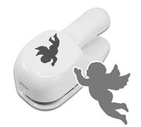 ARTOZ Perforatrice a forma di angelo, 5 cm, per Natale, matrimonio, battesimo, punzonatrice con motivo putto, adatta da 140 g/m² a 250 g/m²