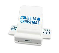 ARTOZ - Perforatrice per bordure con scritta "Merry Christmas", 6,4 cm, punzonatrice/fustellatrice decorativa per Natale, inviti di Natale, menù e decorazioni, adatta da 140 g/m² a 250 g/m²