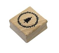 Artoz Timbro in legno - "Albero di abete" - 40 x 40 mm - Timbro per fai da te per Natale, inviti, saluti
