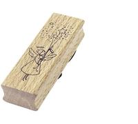 Artoz Timbro in legno - "Angelo" - 90 x 30 mm - Timbro per fai da te per Natale, inviti, saluti