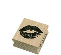 Artoz Timbro in legno con scritta "Kussmund" - 40 x 40 mm - Timbro per biglietti fai da te per inviti, compleanni, saluti