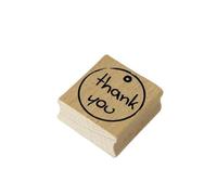 Artoz Timbro in legno con scritta "Thank you", 40 x 40 mm, timbro per biglietti fai da te per inviti, compleanni, saluti