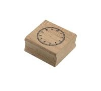 Artoz Timbro in legno - "orologio" - 40 x 40 mm - Timbro per biglietti fai da te per inviti di compleanno, matrimonio, festa