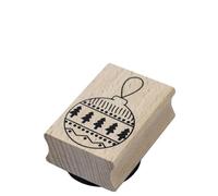 Artoz Timbro in legno - "Palla di Natale" - 50 x 35 mm - Timbro per fai da te per Natale, inviti, saluti