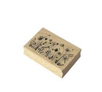 Artoz Timbro in Legno 'Prato Fiorito' - 70 x 50 mm - Per Biglietti Fai Da Te, Inviti, Compleanni, Saluti