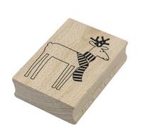 Artoz Timbro in legno - "renna" - 70 x 50 mm - Timbro per fai da te per Natale, inviti, saluti