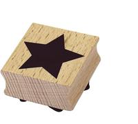 Artoz Timbro in legno - "stella" - 40 x 40 mm - Timbro per fai da te per Natale, inviti, saluti