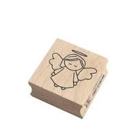 Artoz Timbro in legno - "Angelo" - 40 x 40 mm - Timbro per fai da te per Natale, inviti, saluti