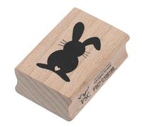 Artoz Timbro - Timbro in legno - "Coniglio con orecchio pieghevole" - 50 x 35 mm - Timbro per biglietti fai da te per inviti, compleanni, auguri