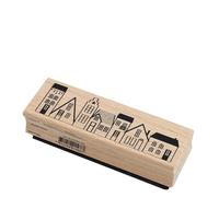 Artoz Timbro - Timbro in legno - "Fila di case" - 90 x 30 mm - Timbro con motivo per biglietti di auguri per Natale, inviti, saluti