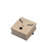 Artoz Timbro - Timbro in legno - "Testa di renna" - 40 x 40 mm - Timbro con motivo per creare biglietti per Natale, inviti, auguri